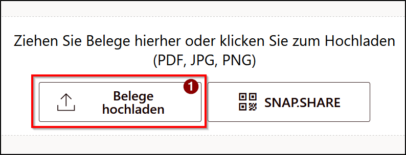 Schaltfläche Beleg hochladen